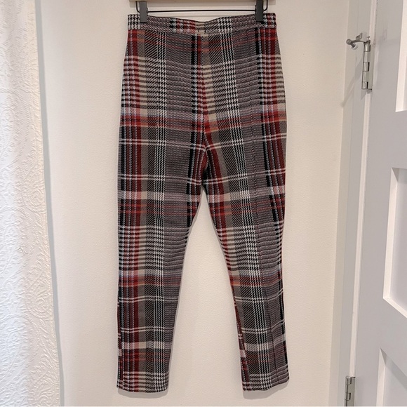 Free People Houndstooth Plaid Skinny Pants - Picture 3 of 6
